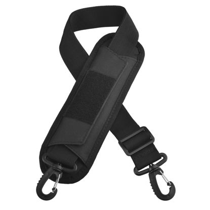 Picture of TRIWONDER Bag Shoulder Strap Replacement Adjustable Shoulder Strap with Padded Metal Hooks for Tactical Pouch Shoulder Bag Luggage Duffel Bag Laptop Case Crossbody Bag Pet Carrier(Black)