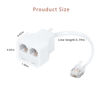 Picture of Menewstart RJ11 Cable 2 Way Telephone Splitter 3 Pack, White, Splitter 6P4C Connector Phone Line Cord Adapter with Cable for Landline Telephone Wire, Suitable for Telephone, Fax Machine