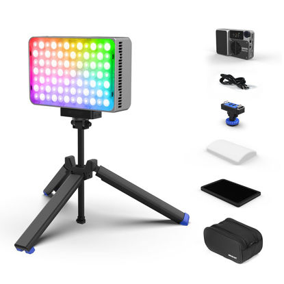Picture of amaran Ace 25c Kit RGB Pocket LED Light,Boost Mode to 32W Mini On Camera Video Light,2300K~10000K Support Magnetic Attraction and App Control with Carrying Case,Mini Tripod,Grid (Silver)