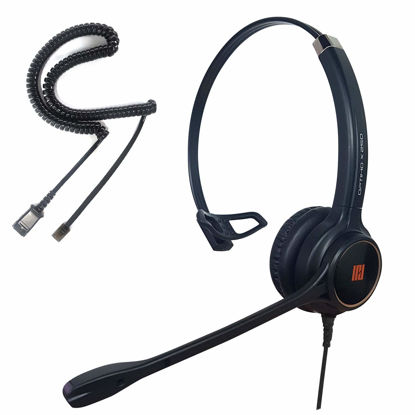 Picture of IPD IPH-250 Phone Headset with Noise cancelling Microhone for Office and Call Center- Comapatible with Polycom VVX, Aastra,Avaya Digital, Nortel,Samsung,Mitel landline phones.