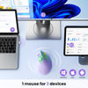 Picture of seenda Ergonomic Mouse Rechargeable, Vertical Wireless Mouse with Volume knob, Quiet clicks, 3 Device Connection (Bluetooth or USB), Optical Mice for Windows, PC/Mac- Purple