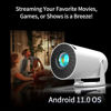 Picture of Mini video Projector true 4K support with WiFi and Bluetooth,1080P, Android 11.0 TV OS,180° Rotatable,150'' Screen,Netflix, YouTube, HDMI, USB flash driver,iPhone and Android Phone laptop Compatible