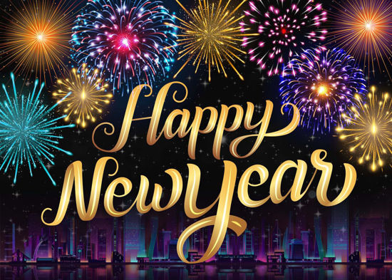 Picture of Alltten 7X5FT Happy New Year Backdrop 2025 Backdrop New Years Eve Backdrop New Years Party Decoration Banner F205