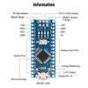 Picture of Nano V3.0 Board with Cable, AYWHP 5PCS Nano Board ATmega328P, CH340G Chip 5V 16M, Microcontroller Compatible with Arduino Nano (Micro USB Port)