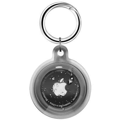 Picture of Foweroty IPX8 Waterproof Airtag Holder, Apple Airtags with Keychain, Air Tag Case for Luggage, Dog Collar, Keys, Anti-Scratch Full Body Protective Air Tags Holder,Clear Black
