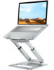 Picture of tounee Laptop Stand for Desk Adjustable Height, Telescopic 360 Rotating Pull Out Design Ergonomic Laptop Riser Fits All MacBook, Laptops -Silver