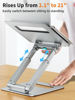 Picture of tounee Laptop Stand for Desk Adjustable Height, Telescopic 360 Rotating Pull Out Design Ergonomic Laptop Riser Fits All MacBook, Laptops -Silver