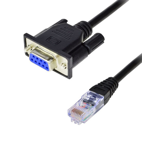 Picture of LFHUKEJI RJ45 to RS232, DB9 9-Pin Serial Port Female to RJ45 Female Cat5 Ethernet LAN Console 9.8Ft