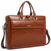 Picture of CLUCI Briefcase for Women Oil Wax Leather Business 15.6 Inch Laptop Handbag Vintage Slim Large Shoulder Work Bag Oil Wax Brown