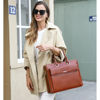 Picture of CLUCI Briefcase for Women Oil Wax Leather Business 15.6 Inch Laptop Handbag Vintage Slim Large Shoulder Work Bag Oil Wax Brown