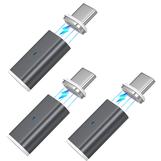 Picture of N. NETDOT Gen10 Magnetic Fast Charging USB-C to USB-C Adapter Converter Compatible with Type-c Smartphones (3 pack black)