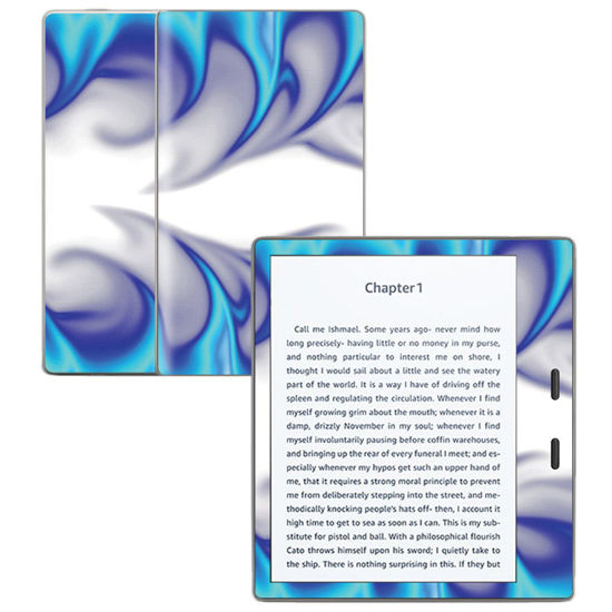 Picture of MightySkins Skin Compatible with Amazon Kindle Oasis 7" (9th Gen) - Blue Fire | Protective, Durable, and Unique Vinyl Decal wrap Cover | Easy to Apply, Remove, and Change Styles | Made in The USA