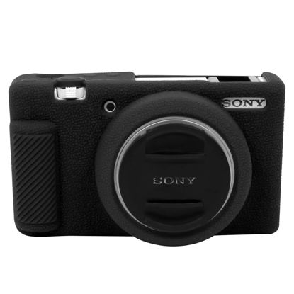Picture of Easy Hood ZV-1F Camera Case, Soft Silicone Rubber Protective Cover Skin for Sony ZV1F/ZV-1 II/ZV-1M2/ZV-1 Mark II Vlog Camera, Slim Fit Body Skin DSLR Camera Sleeve Protection (Black)