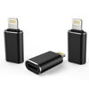Picture of TechMatte USB C Type C to Lightning Adapter [3 Pack] Charging Compatible for iPhone 14 & Previous Models iPad iPod AirPods, Not for Headphones/OTG Android Anti-Lost Holder Black