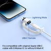 Picture of TechMatte USB C Type C to Lightning Adapter [3 Pack] Charging Compatible for iPhone 14 & Previous Models iPad iPod AirPods, Not for Headphones/OTG Android Anti-Lost Holder Black