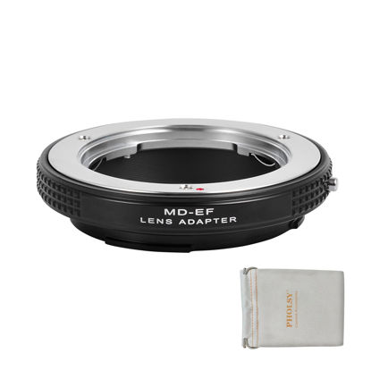 Picture of PHOLSY Lens Mount Adapter Manual Focus, Only Macro Shots, Compatible with Minolta Rokkor MD MC Mount Lens to Canon EOS EF-Mount Camera Body, Minolta to EOS, MD to EF, MD to EOS
