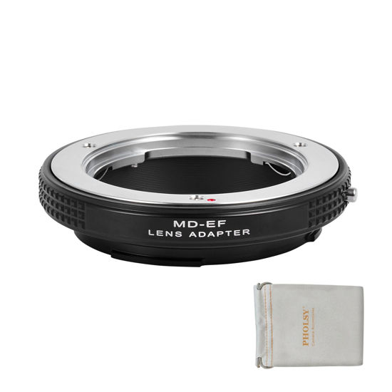 Picture of PHOLSY Lens Mount Adapter Manual Focus, Only Macro Shots, Compatible with Minolta Rokkor MD MC Mount Lens to Canon EOS EF-Mount Camera Body, Minolta to EOS, MD to EF, MD to EOS