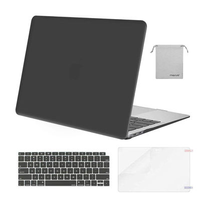 Picture of MOSISO Compatible with MacBook Air 13 inch Case 2022, 2021-2018 Release A2337 M1 A2179 A1932, Plastic Hard Shell&Keyboard Cover&Screen Film&Storage Bag for MacBook Air 13.3 inch Case, Space Gray