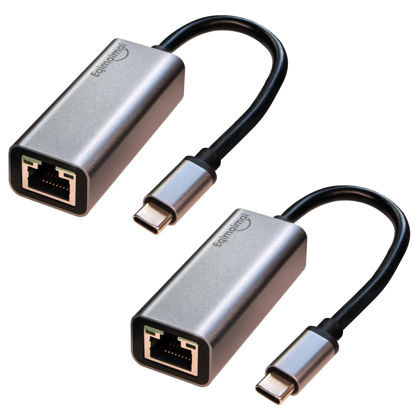 Picture of USBC Ethernet Adapter 2 Pack,2Pcs TypeC to RJ45 Ethernet Gigabit Network Adapter Compatible with Windows, MacOS, Linux, and More TypeC to RJ45 with 1000MBPS (2*USB C to RJ45)