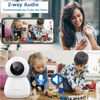 Picture of ZHXINSD Security Camera 2K, Indoor WiFi Baby Monitor Pet Camera 360-Degree for Home Security, Plug-in Dog Camera 2.4GHz with Night Vision, Motion Detection, Pan-Tilt Security Camera Works with Alexa