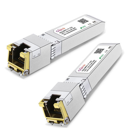 Picture of SFP+ to RJ45 10GBase-T Module, 10Gbe Copper SFP to Ethernet Networking Transceiver for Cisco SFP-10G-T-S, Ubiquiti UniFi UF-RJ45-10G, Meraki, Supermicro and More, up to 30m,2pcs