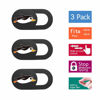 Picture of SIREG Webcam Cover Slide 0.027in Ultra Thin Web Camera Cover for Laptops Smartphone PC Tablets for Protecting Your Privacy Security (Penguin - Black & 3 Pack)