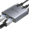 Picture of WARRKY Ethernet Splitter 1 to 3, 1000Mbps RJ45 Ethernet Switch 3 Port, [0.55inch Ultra Slim, Integrally Molded Aluminum Case] Gigabit LAN Splitter with USB-C Power Cable, for Cat5/5e/6/7/8 Cable