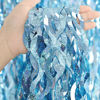 Picture of CYLMFC 3 Pack 3.3 ft x 6.6 ft Tinsel Foil Fringe Curtain Blue - Foil Fringe Backdrop Wall Curtains for Baby Shower,Mermaid,Under The Sea,Ocean,Frozen Party Decorations