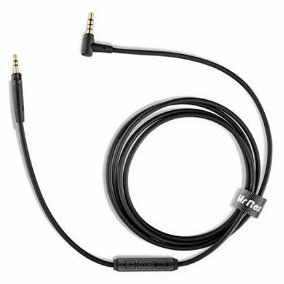 Picture of Mr Rex 6.5 feet Replacement Aux Cable with Mic & Remote Compatible with Bose 700 QuietComfort QC35II QC35 QC25; Audio-Technica and JBL Headphone, 2.5mm to 3.5mm Adapter Audio Extension Cord