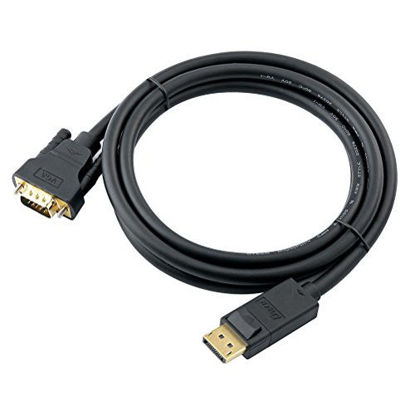 Picture of DTECH 6ft Displayport to VGA Cable Male to Male Plug Video Adapter with Gold Plated Connector (Black, 6 Feet)