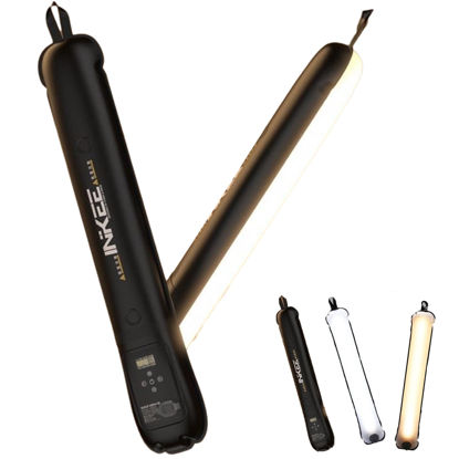 Picture of INKEE GC12 Portable LED Photography Light Wand,Bi Color Magnetic Handheld Video Wand Stick 2700K-6500K,2500mAh Built-in Rechargable Inflatable Light for Video Recording Dimmable Camera Light Tube