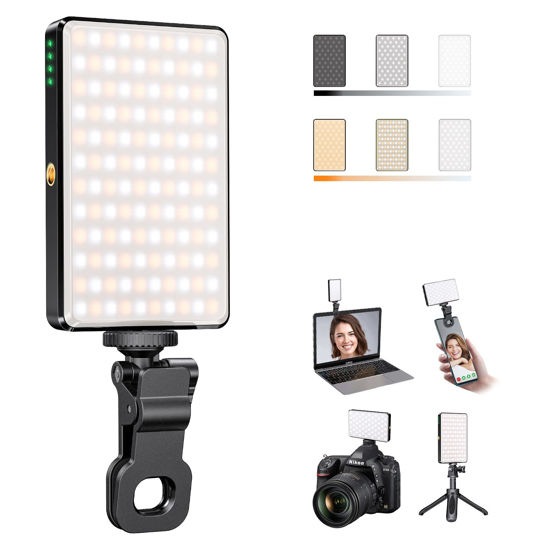 Picture of SEAEYES LED Video Light, Portable USB Photo Light Dimmable 2500-9000K CRI 95+ 3000mAh Battery 120 LED with Tripod and Clip, Photo Lamp for Phone/iPad/Laptop/Camera