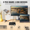 Picture of USB 2.0 Switch KVM Switcher 2 Computers Share 4 USB 2.0 Ports Devices for PC Printer Scanner Mouse Keyboard with 2 Pack USB 3.0 Cable and One usb2.0 Power Cable