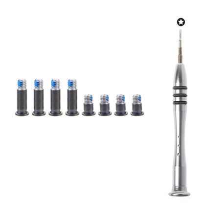 Picture of Bfenown Replacement 8 pcs Bottom Case Cover Screw Screws + Screwdriver for Macbook Pro M1 M2 M3 Pro/Max Retina 14'' A2442 A2779 A2992 A2918, 16'' A2485 A2780 A2991 2021-2023 Year (Gray)