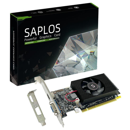 Picture of SAPLOS Geforce GT 610 Computer Graphics Card, Video Card, 2G D3 64-bit, HDMI, VGA, PCI Express x16, GPU, Low Profile