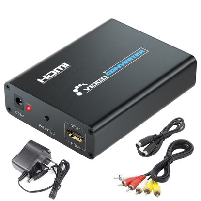 Picture of SUNNATCH HDMI to S-Video Converter, HDMI to Svideo RCA Converter, HDMI to Composite AV CVBS Audio Video Converter Adapter Includes RCA and S-Video Cables