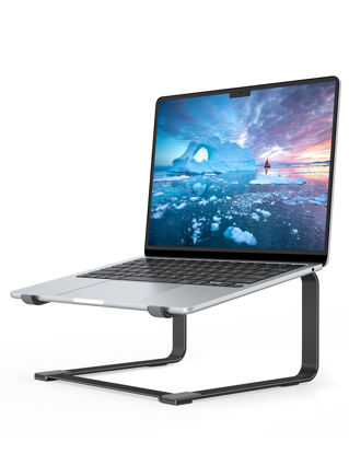 Picture of SOUNDANCE Laptop Stand for Desk, Metal Computer Riser, Heavy Stable PC Holder, Ergonomic Laptops Elevator for 12 to 17.3 Inches Notebook Computer, Black