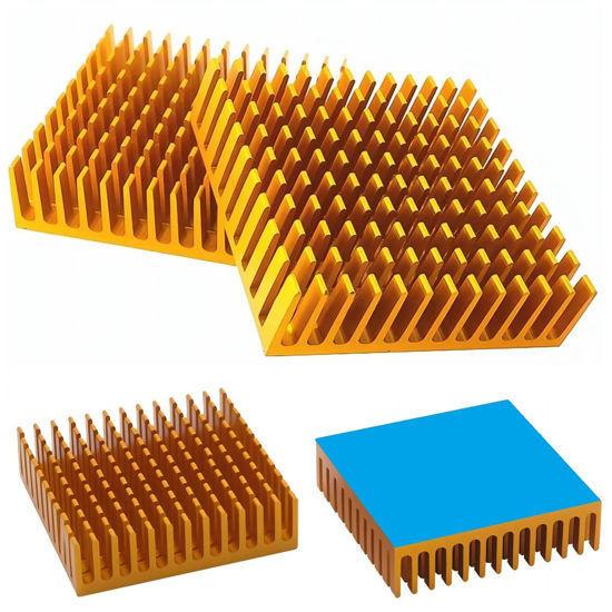 Picture of WWZMDiB 4Pcs 40 x 40 x 11mm Heatsink Kit Back Side Thermal Conductive Tape for Cooling 3D Printers, TEC1-12706 Thermoelectric Peltier Cooler