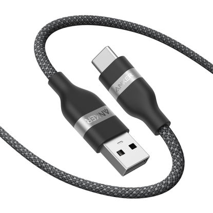Picture of Anker Car Carplay Cable for iPhone 15 16 16 Pro Max Plus Cable, USB to USB C Cable, Upcycled Braided USB A to USB C Car Charger Cord for iPhone 16/15 Series, Samsung Note20 and More (USB 2.0, 6FT)
