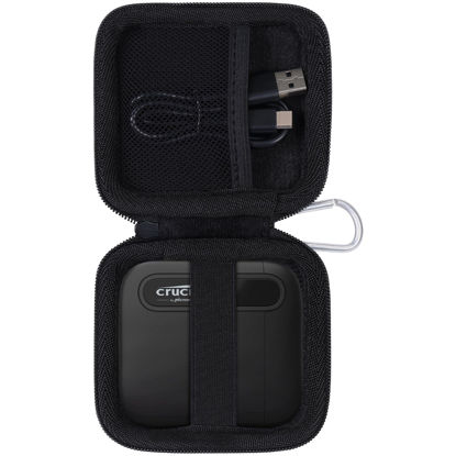 Picture of Aenllosi Hard Carrying Case Compatible with Crucial X6 1TB/2TB/4TB/500GB Portable SSD,External External Solid State Drive & USB Cable Organizer(Case Only)