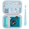 Picture of Supmay Hard Carrying Case for KODAK Smile+ Wireless Digital Instant Print Camera, Photo Printer Travel Storage Holder, Zipper Mesh Pocket for USB Cable, Zink Photo Paper, SD Card, Blue