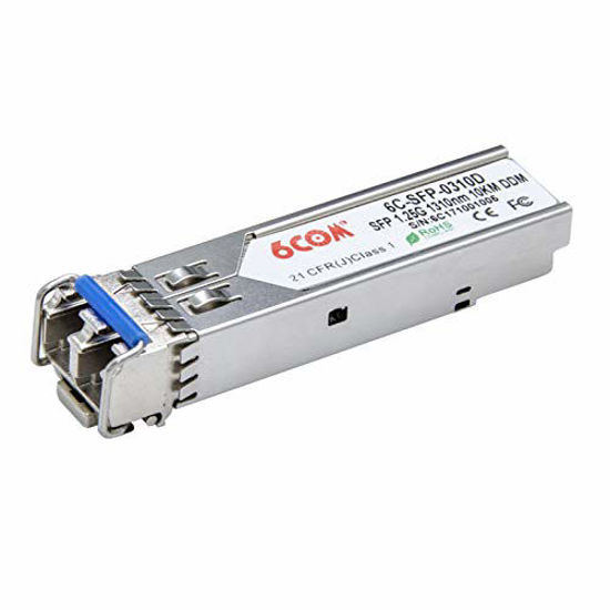 Picture of 6COM 1.25G SFP Transceiver 1000BASE-LX/LH Module, 1310nm SMF, up to 10 km, Compatible with Ubiquiti UF-SM-1G, Netgear, ZTE and Other Open Switches