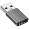 Picture of USB to USB C Adapter, USB C Female to USB 3.1 Male Adapter, USB Type C to USB A Adapter Compatible with iPhone 11 12 13 14 Pro Max, Samsung Galaxy S22 S21 S20, MacBook, PC, Laptop (Grey)
