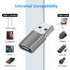 Picture of USB to USB C Adapter, USB C Female to USB 3.1 Male Adapter, USB Type C to USB A Adapter Compatible with iPhone 11 12 13 14 Pro Max, Samsung Galaxy S22 S21 S20, MacBook, PC, Laptop (Grey)