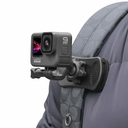 Picture of SKEZN Backpack Strap Mount Quick Clip Mount, 360 Degree Rotation Backpack Clamp Mount Compatible with Gopro Hero 13/12/11/10/9/8 Black, Session, DJI Osmo Action 4/3 and Most Action Cameras (BC-2)