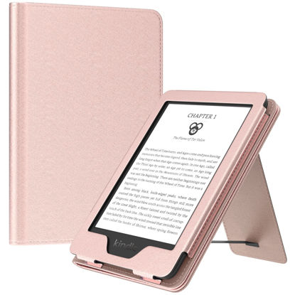 Picture of MoKo Case Fits All-New 6" Kindle (11th Generation, 2024/2022 Release)/ Kindle (10th Gen,2019)/Kindle (8th Gen, 2016), Ultra Lightweight PU Shell Cover with Auto Wake/Sleep for Kindle 2024, Rose Gold