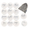 Picture of Natural Baby Milestone Discs - White Stain Wood Milestone Disc Set with Bag and Hello World Announcement Card - 13 Wooden Milestones Cards, Newborn Monthly First Year Picture Props, 1-12 Months