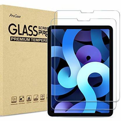 Picture of ProCase 2 Pack Screen Protector for iPad Air 5th 2022 / iPad Air 4th 2020 / iPad Pro 11 4th 2022/ 3rd 2021/ 2nd 2020/ 1st 2018, Tempered Glass for 10.9 iPad Air 5 4 / iPad Pro 11" 4 3 2 1 Gen