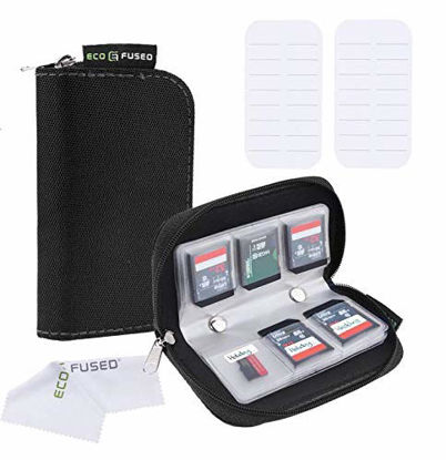 Picture of Eco-Fused Memory Card Case - Fits up to 22x SD, SDHC, Micro SD, Mini SD and 4X CF - Holder with 22 Slots (Black - 2 Pack)