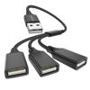 Picture of MOGOOD 3 in 1 USB Splitter Cable, USB Power Splitter 1 Male to 3 Female USB 2.0 Adapter 1 to 3 USB Splitter USB Extension Cable USB multiport for Charging/Data Transfer/Laptop/Mac